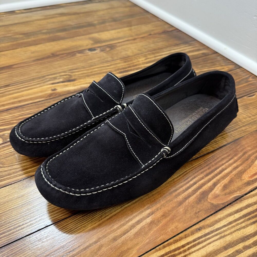Vintage Y2K Donald J Pliner Italian Black Suede Penny Loafers | Mens Size, 13